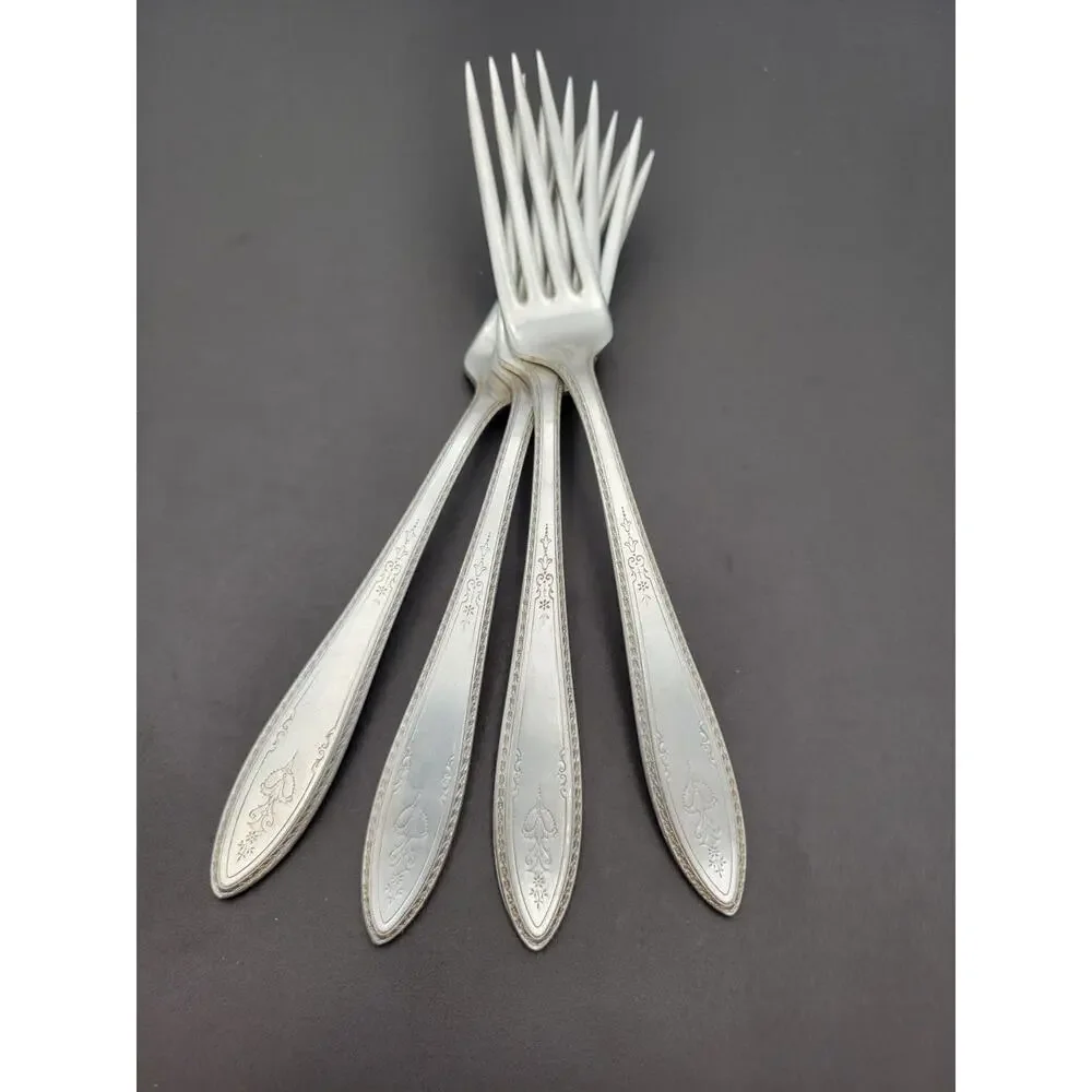 1847 Rogers Bros ARGOSY Set 4 Dinner FORK Silver Plate 1926 Flatware